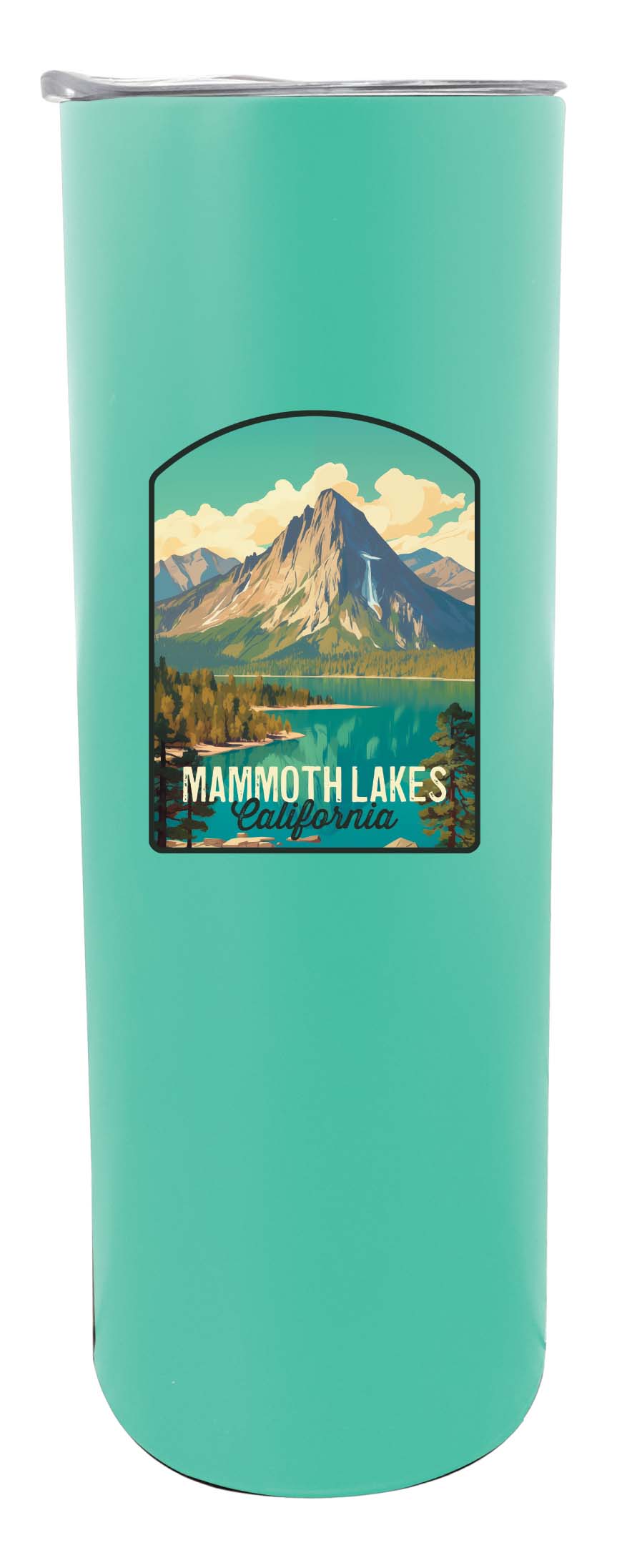 Mammoth Lakes California Design A Souvenir 20 oz Insulated Stainless Steel Skinny Tumbler Seafoam 4-Pack