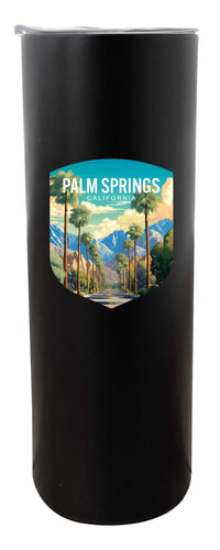 Palm Springs California Design A Souvenir 20 oz Insulated Stainless Steel Skinny Tumbler Black 4-Pack
