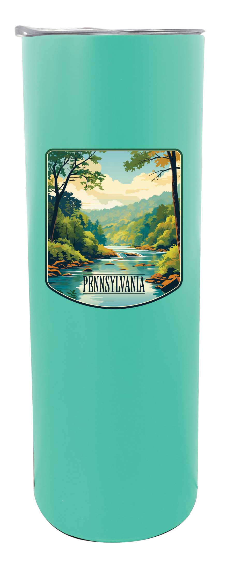 Pennsylvania Design B Souvenir 20 oz Insulated Stainless Steel Skinny Tumbler Seafoam 4-Pack