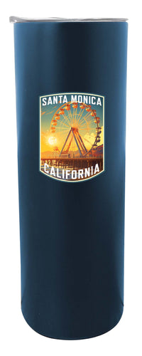 Santa Monica California Design C Souvenir 20 oz Insulated Stainless Steel Skinny Tumbler Navy 2-Pack