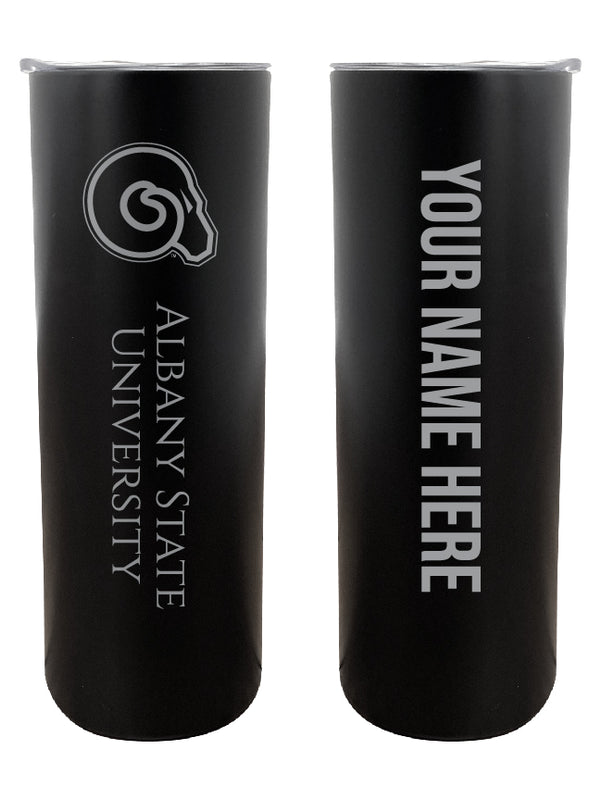 Albany State University Customizable 20 oz Engraved Insulated Skinny Tumbler Officially Licensed Collegiate Product Black 