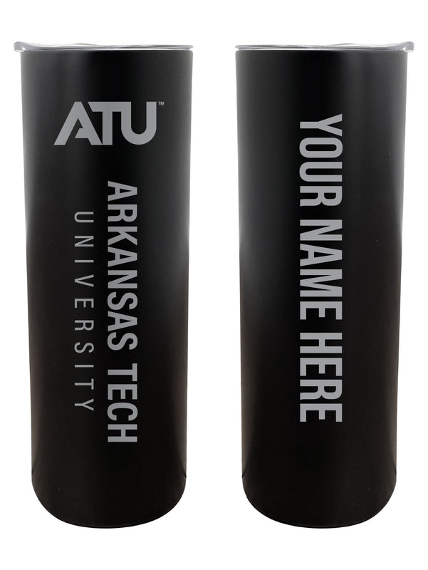 Arkansas Tech University Customizable 20 oz Engraved Insulated Skinny Tumbler Officially Licensed Collegiate Product Black 