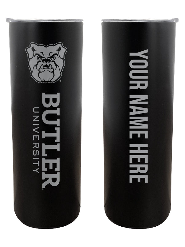 Butler Bulldogs Customizable 20 oz Engraved Insulated Skinny Tumbler Officially Licensed Collegiate Product Black 