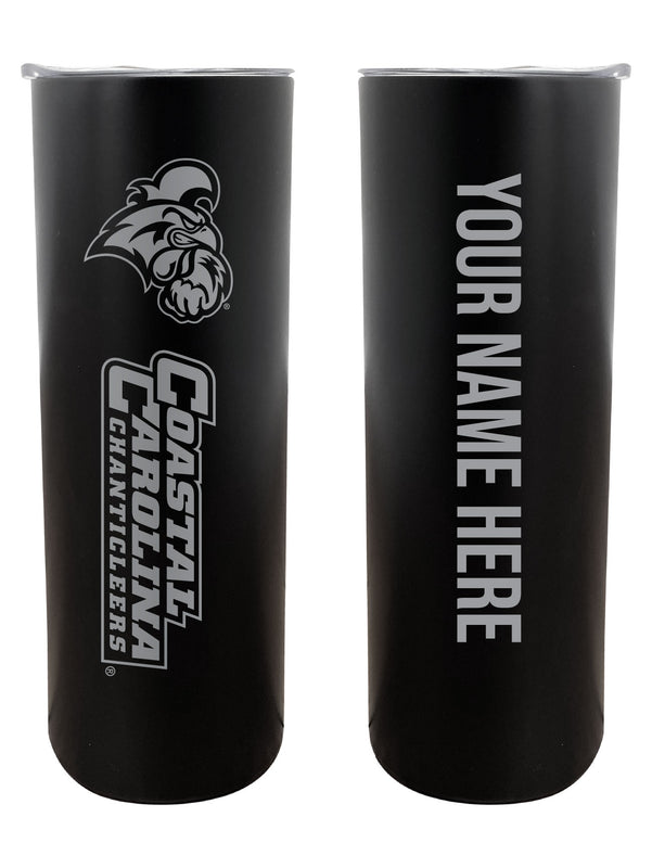 Coastal Carolina University Customizable 20 oz Engraved Insulated Skinny Tumbler Officially Licensed Collegiate Product Black 