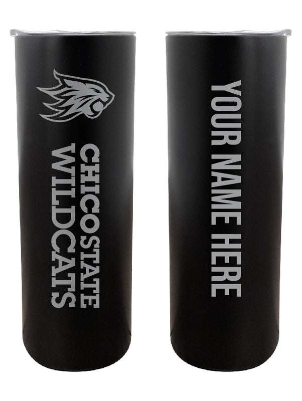 California State University, Chico Customizable 20 oz Engraved Insulated Skinny Tumbler Officially Licensed Collegiate Product Black 