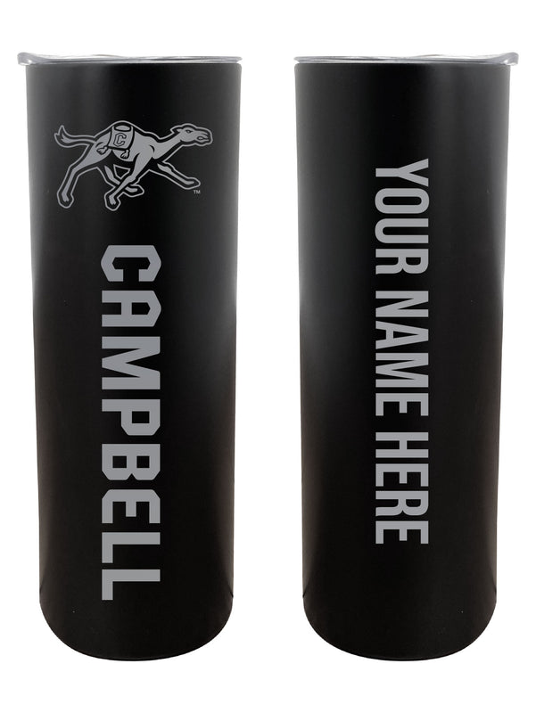 Campbell University Fighting Camels Customizable 20 oz Engraved Insulated Skinny Tumbler Officially Licensed Collegiate Product Black 