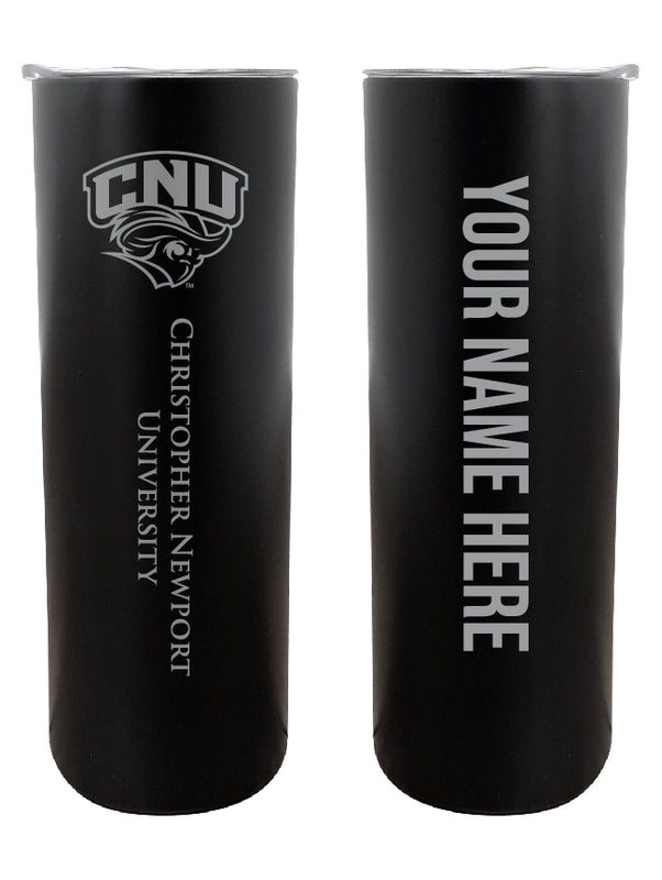 Christopher Newport Captains Customizable 20 oz Engraved Insulated Skinny Tumbler Officially Licensed Collegiate Product Black 