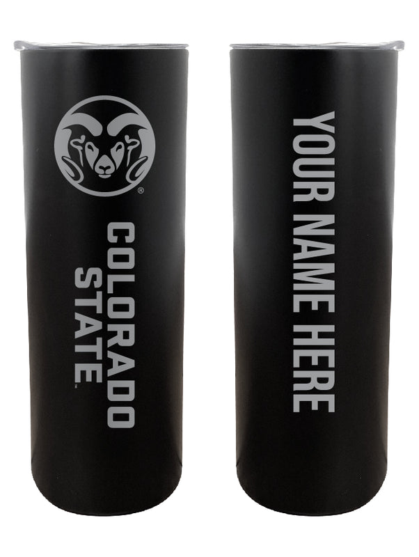 Colorado State Rams Customizable 20 oz Engraved Insulated Skinny Tumbler Officially Licensed Collegiate Product Black 