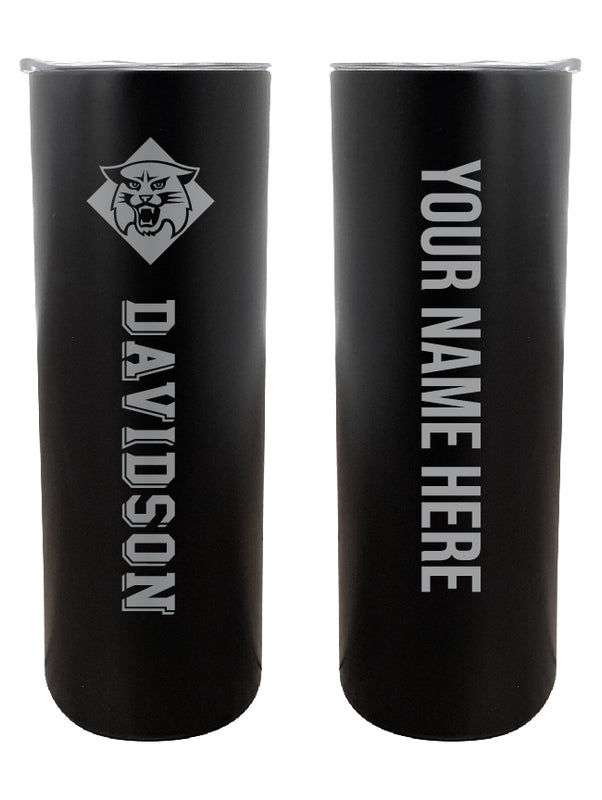 Davidson College Customizable 20 oz Engraved Insulated Skinny Tumbler Officially Licensed Collegiate Product Black 