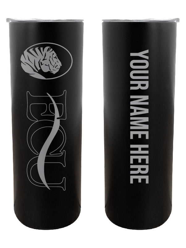 East Central University Tigers Customizable 20 oz Engraved Insulated Skinny Tumbler Officially Licensed Collegiate Product Black 