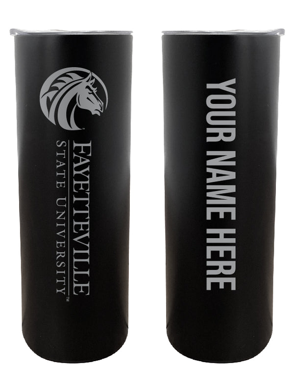 Fayetteville State University Customizable 20 oz Engraved Insulated Skinny Tumbler Officially Licensed Collegiate Product Black 