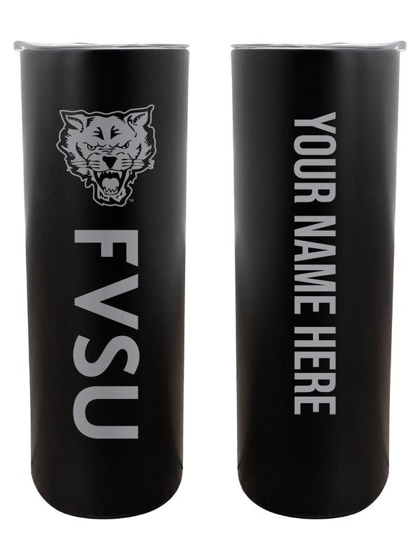 Fort Valley State University Customizable 20 oz Engraved Insulated Skinny Tumbler Officially Licensed Collegiate Product Black 