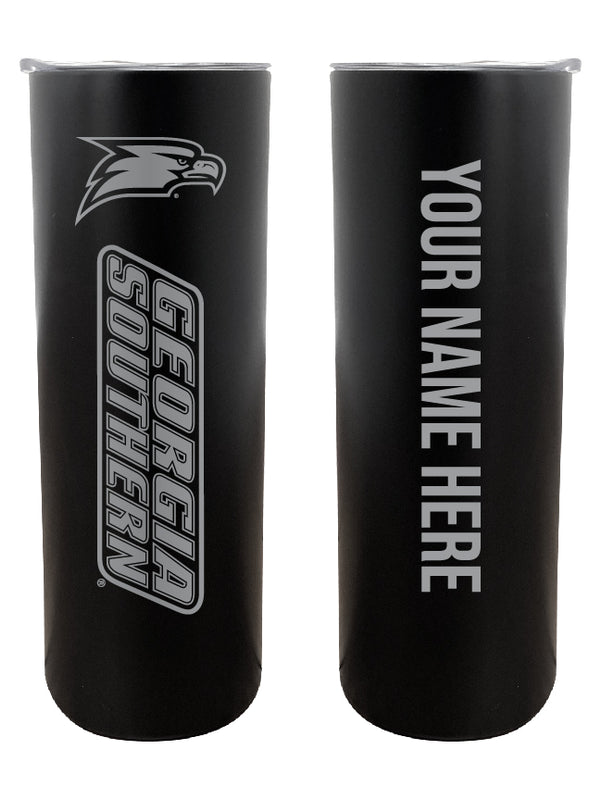 Georgia Southern Eagles Customizable 20 oz Engraved Insulated Skinny Tumbler Officially Licensed Collegiate Product Black 