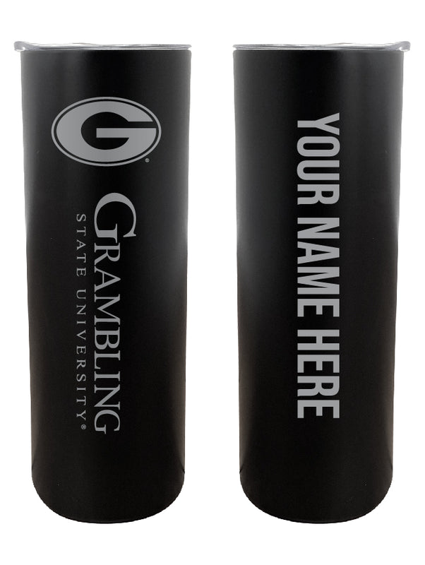 Grambling State Tigers Customizable 20 oz Engraved Insulated Skinny Tumbler Officially Licensed Collegiate Product Black 