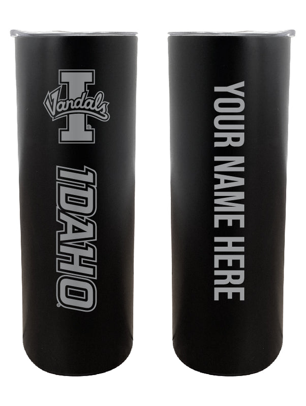 Idaho Vandals Customizable 20 oz Engraved Insulated Skinny Tumbler Officially Licensed Collegiate Product Black 