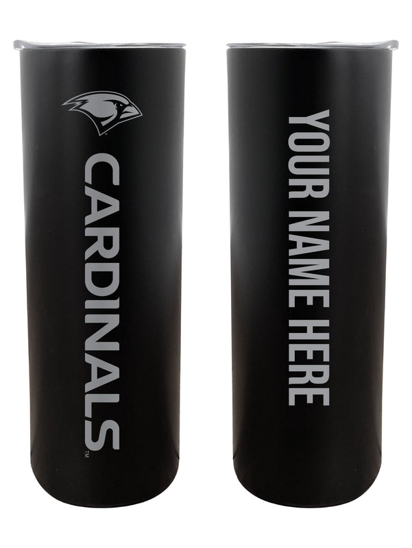 Incarnate Word Cardinals Customizable 20 oz Engraved Insulated Skinny Tumbler Officially Licensed Collegiate Product Black 