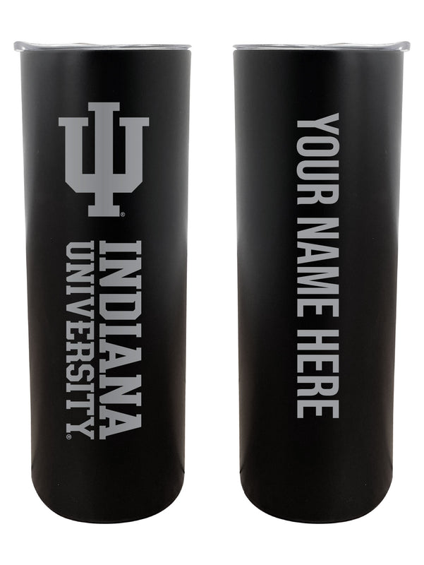 Indiana Hoosiers Customizable 20 oz Engraved Insulated Skinny Tumbler Officially Licensed Collegiate Product Black 