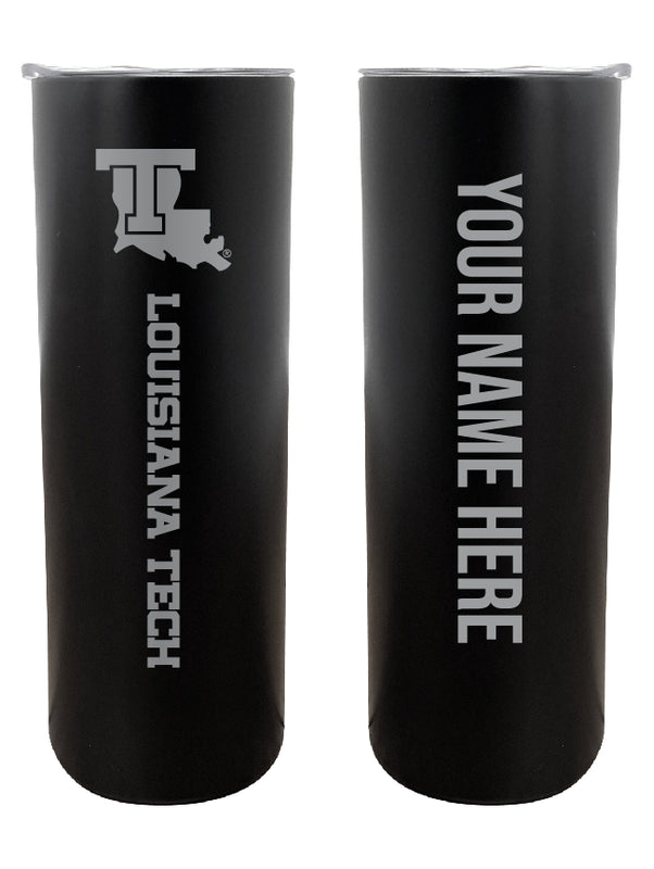 Louisiana Tech Bulldogs Customizable 20 oz Engraved Insulated Skinny Tumbler Officially Licensed Collegiate Product Black 