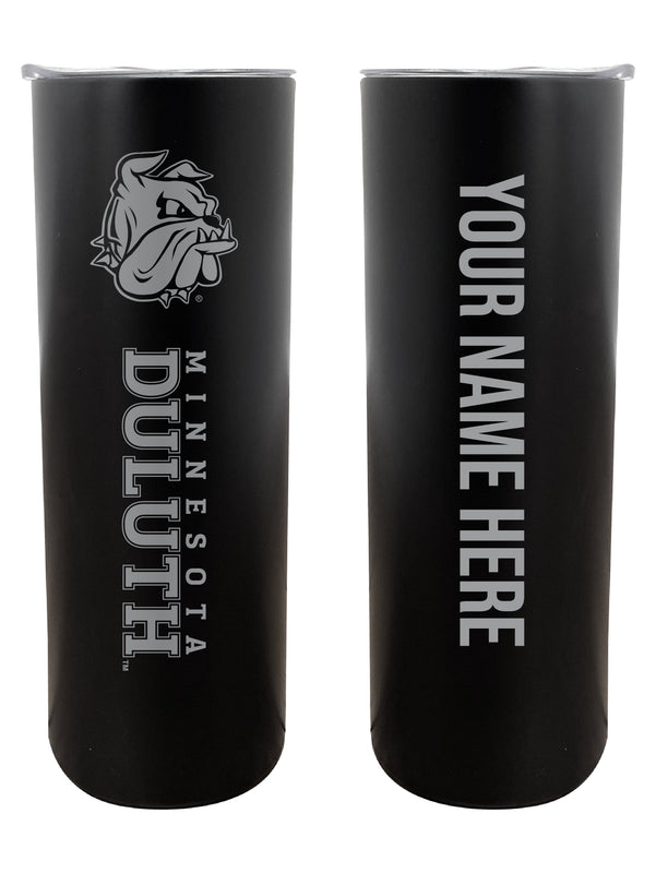 Minnesota Duluth Bulldogs Customizable 20 oz Engraved Insulated Skinny Tumbler Officially Licensed Collegiate Product Black 