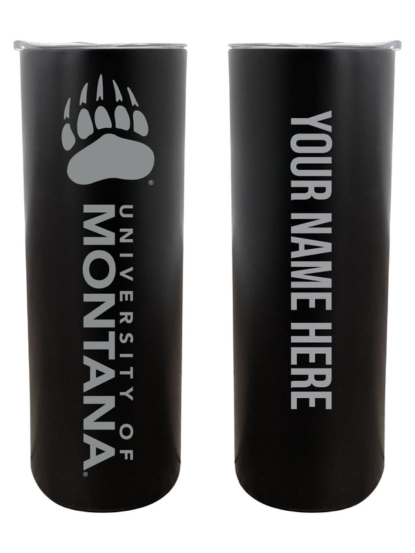 Montana University Customizable 20 oz Engraved Insulated Skinny Tumbler Officially Licensed Collegiate Product Black 