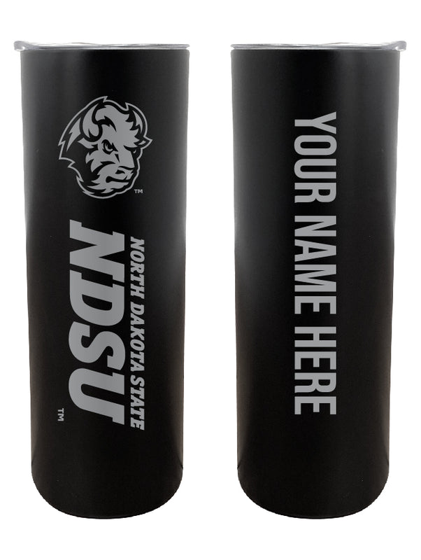 North Dakota State Bison Customizable 20 oz Engraved Insulated Skinny Tumbler Officially Licensed Collegiate Product Black 