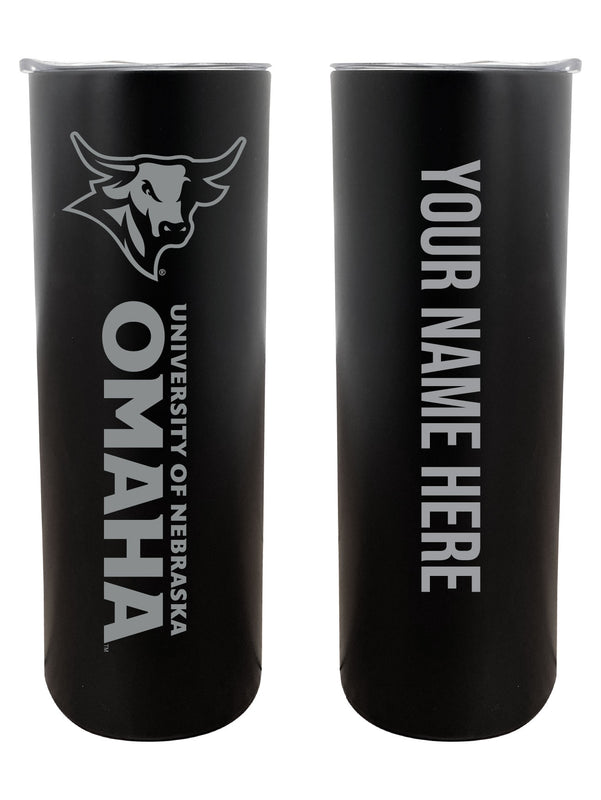 Nebraska at Omaha Customizable 20 oz Engraved Insulated Skinny Tumbler Officially Licensed Collegiate Product Black 