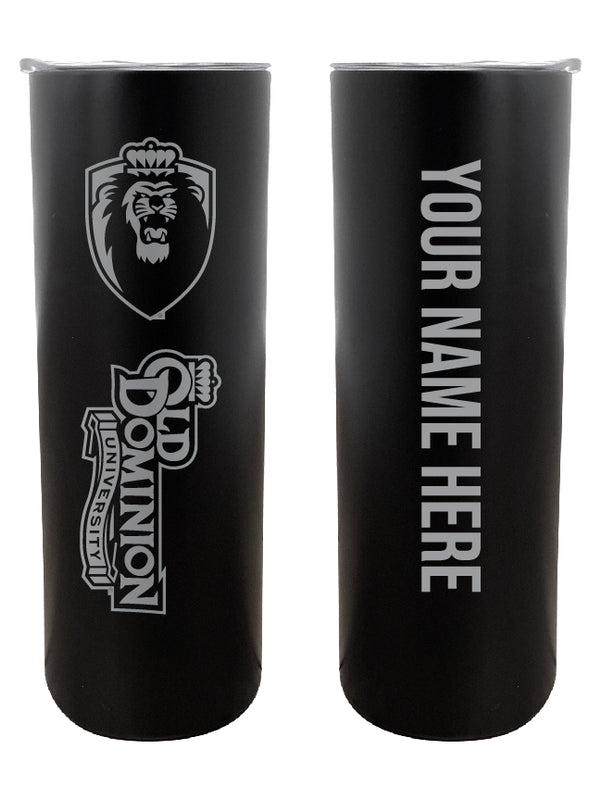 Old Dominion Monarchs Customizable 20 oz Engraved Insulated Skinny Tumbler Officially Licensed Collegiate Product Black 