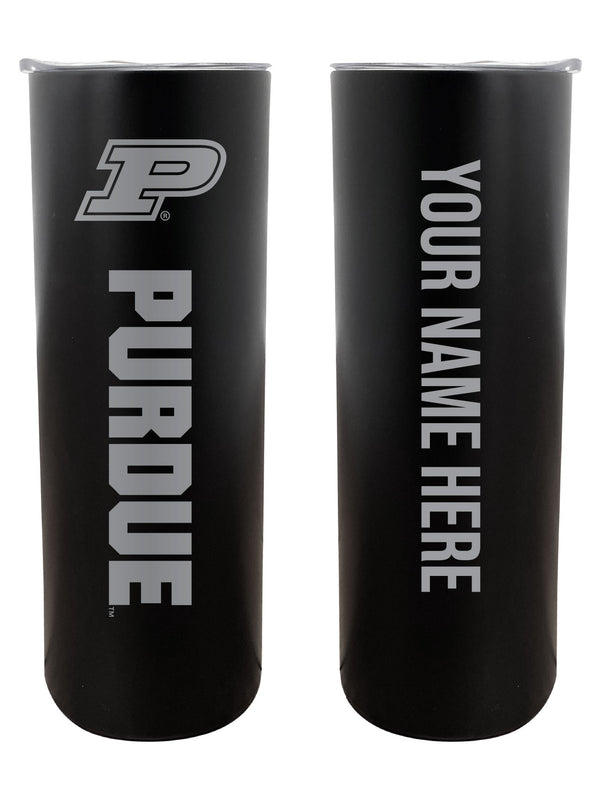 Purdue Boilermakers Customizable 20 oz Engraved Insulated Skinny Tumbler Officially Licensed Collegiate Product Black 
