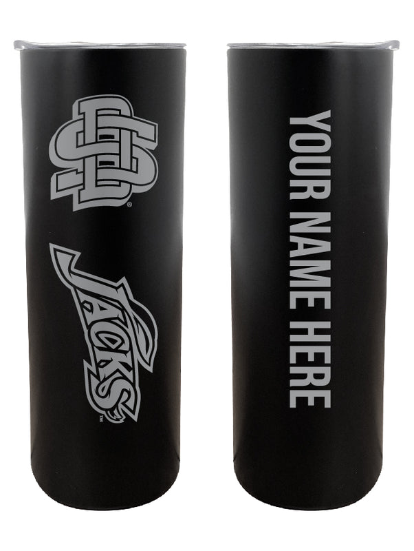 South Dakota State Jackrabbits Customizable 20 oz Engraved Insulated Skinny Tumbler Officially Licensed Collegiate Product Black 
