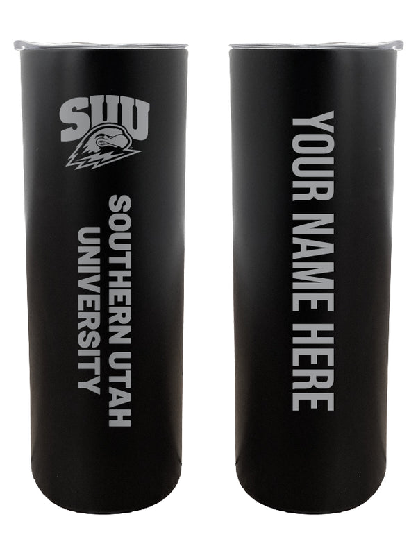 Southern Utah University Customizable 20 oz Engraved Insulated Skinny Tumbler Officially Licensed Collegiate Product Black 