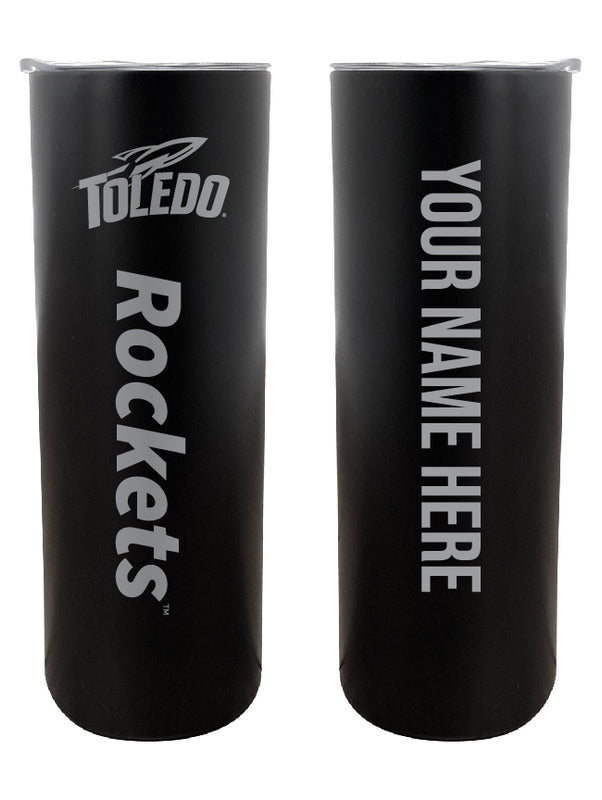 Toledo Rockets Customizable 20 oz Engraved Insulated Skinny Tumbler Officially Licensed Collegiate Product Black 
