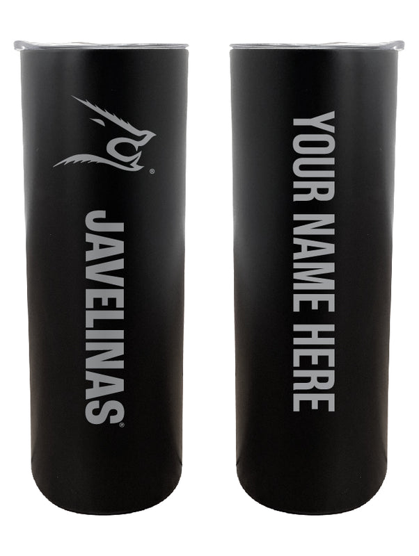 Texas A&M Kingsville Javelinas Customizable 20 oz Engraved Insulated Skinny Tumbler Officially Licensed Collegiate Product Black 