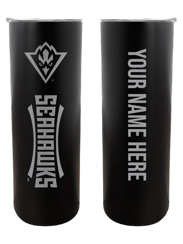 North Carolina Wilmington Seahawks Customizable 20 oz Engraved Insulated Skinny Tumbler Officially Licensed Collegiate Product Black 