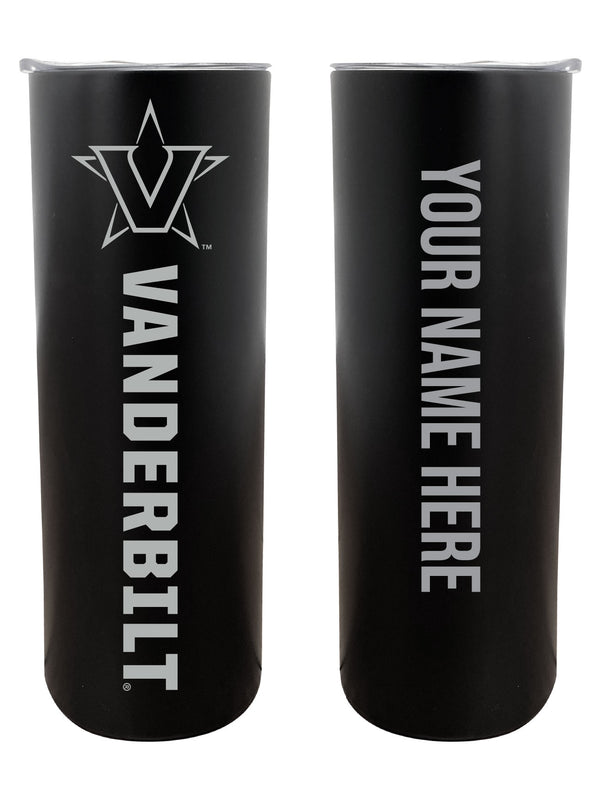 Vanderbilt University Customizable 20 oz Engraved Insulated Skinny Tumbler Officially Licensed Collegiate Product Black 