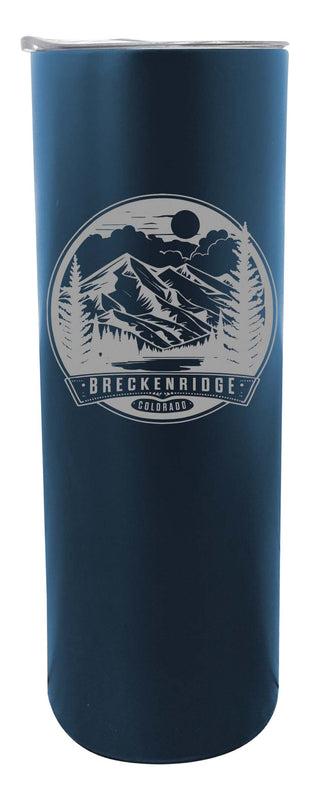 Breckenridge Colorado Souvenir 20 oz Engraved Insulated Stainless Steel Skinny Tumbler Navy 4-Pack