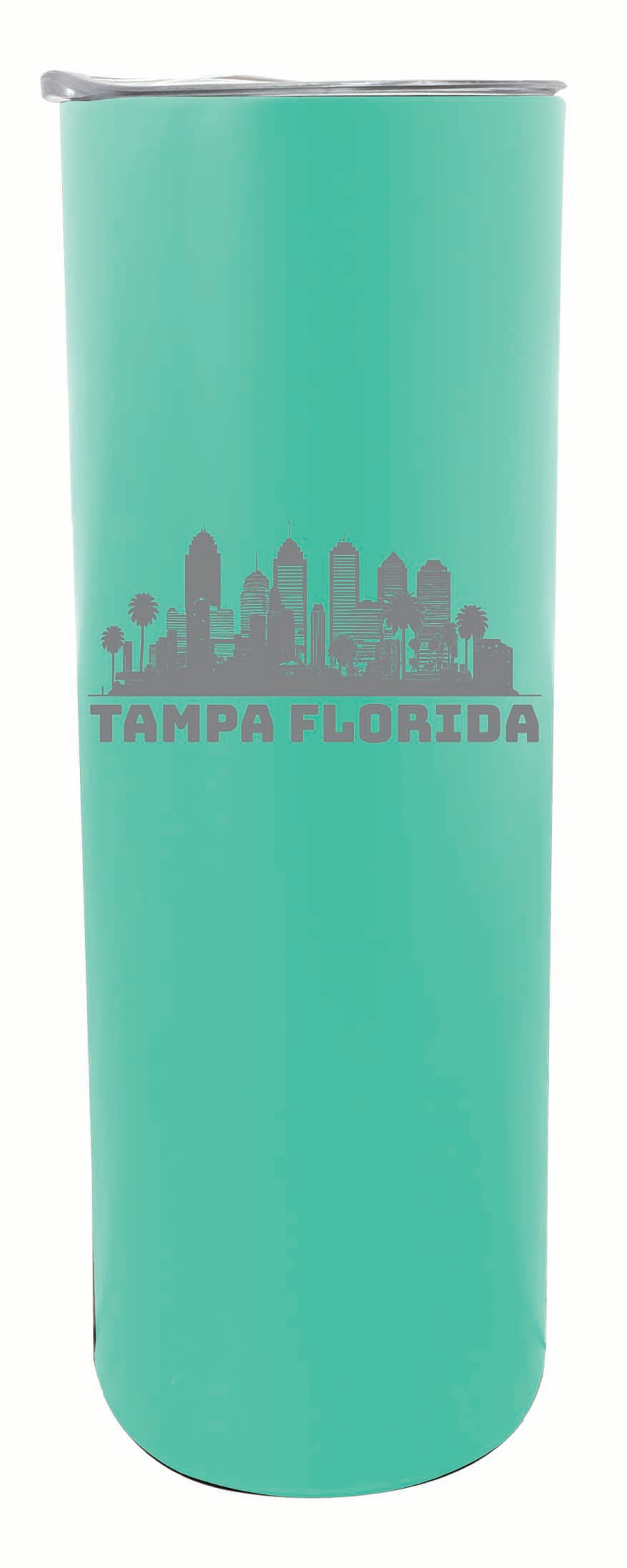 Tampa Florida Souvenir 20 oz Engraved Insulated Stainless Steel Skinny Tumbler Seafoam Single Unit