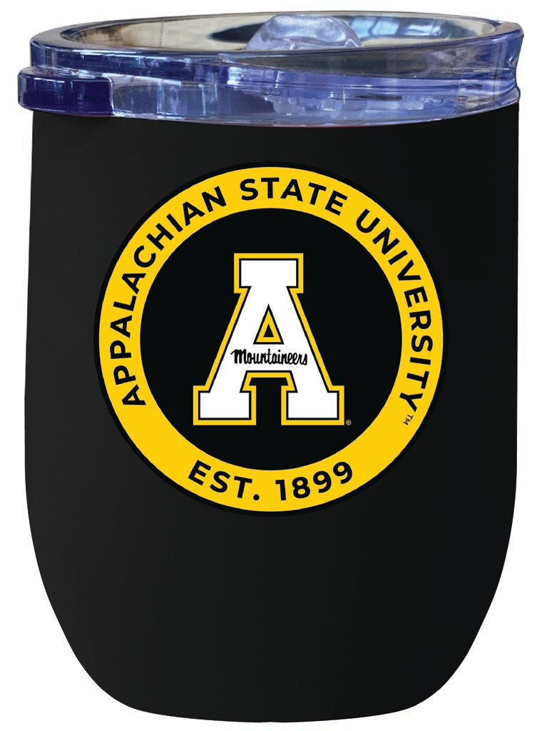 Appalachian State 12 oz Insulated Wine Stainless Steel Tumbler Black Officially Licensed Collegiate Product Black