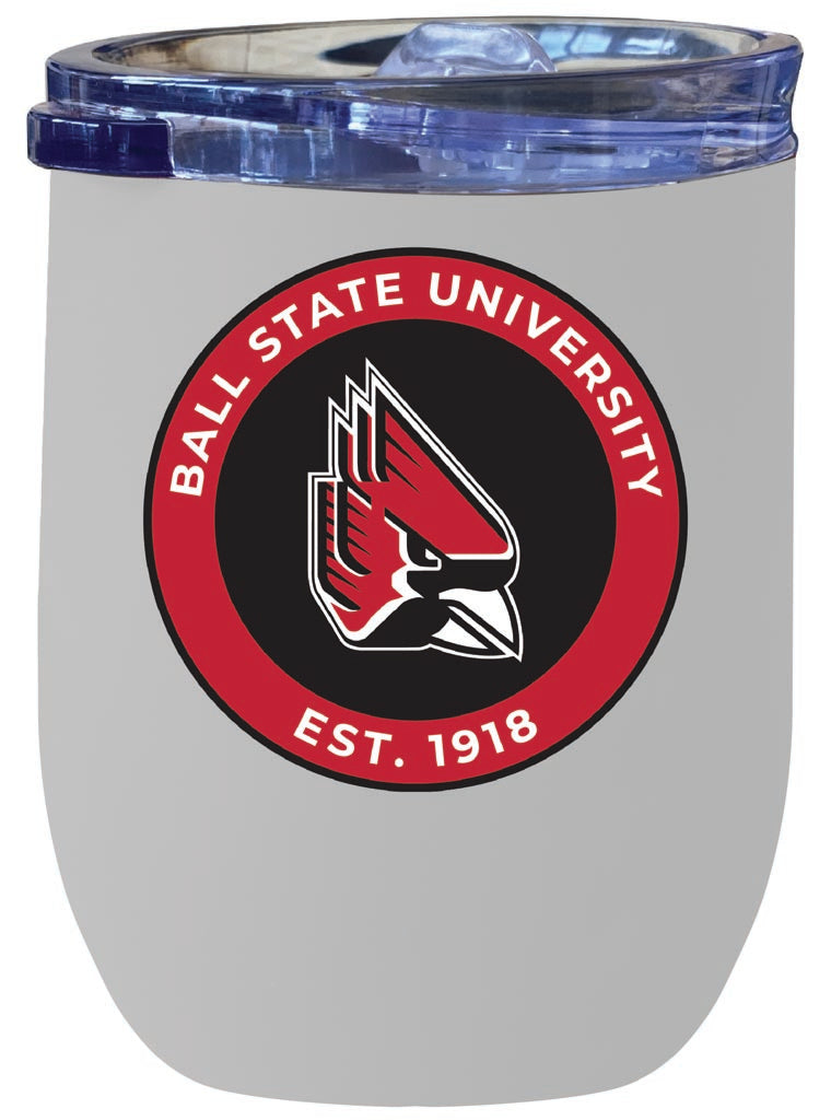 Ball State University 12 oz Insulated Wine Stainless Steel Tumbler White Officially Licensed Collegiate Product White