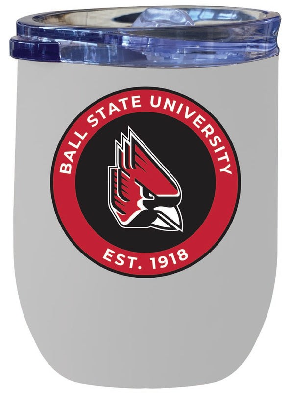 Ball State University 12 oz Insulated Wine Stainless Steel Tumbler White Officially Licensed Collegiate Product White