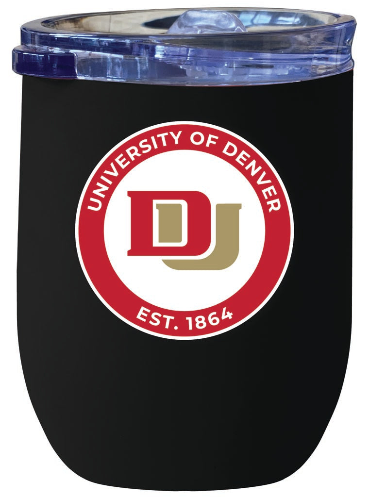 University of Denver Pioneers 12 oz Insulated Wine Stainless Steel Tumbler Black Officially Licensed Collegiate Product Black