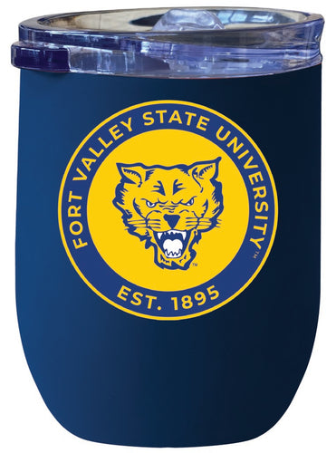 Fort Valley State University 12 oz Insulated Wine Stainless Steel Tumbler Navy Officially Licensed Collegiate Product Navy