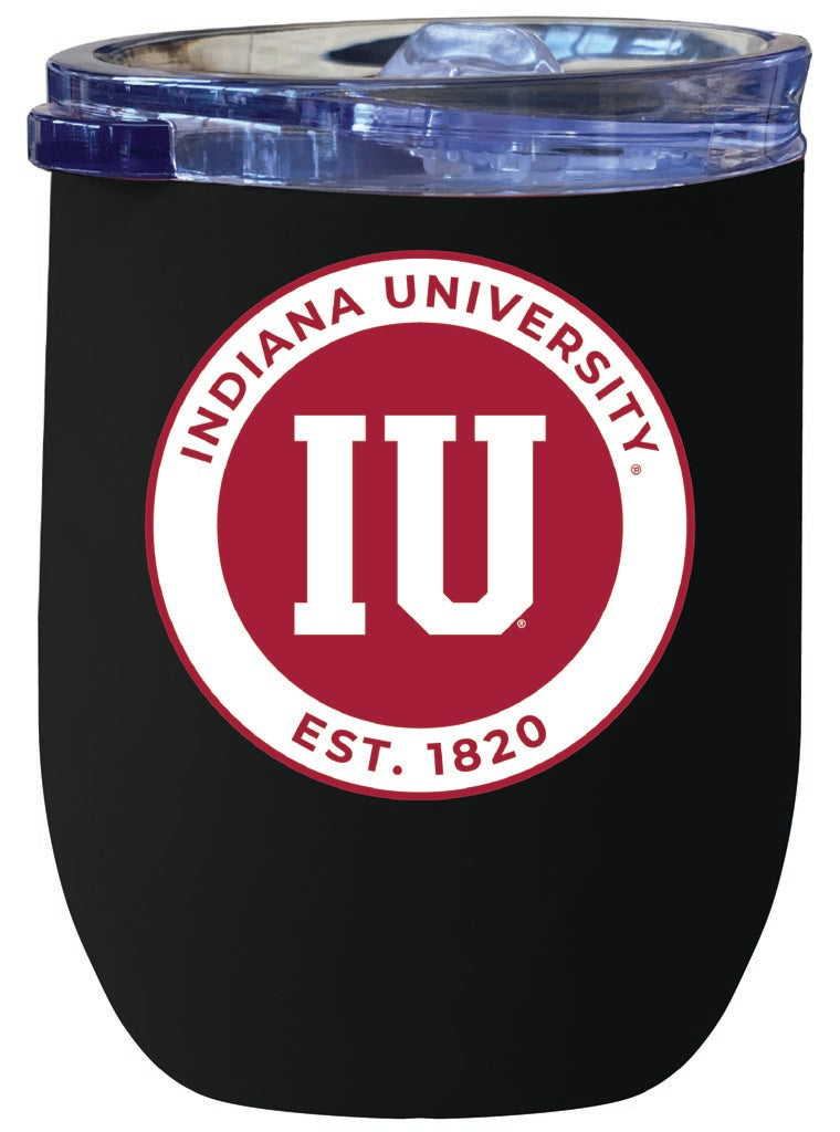 Indiana Hoosiers 12 oz Insulated Wine Stainless Steel Tumbler Black Officially Licensed Collegiate Product Black