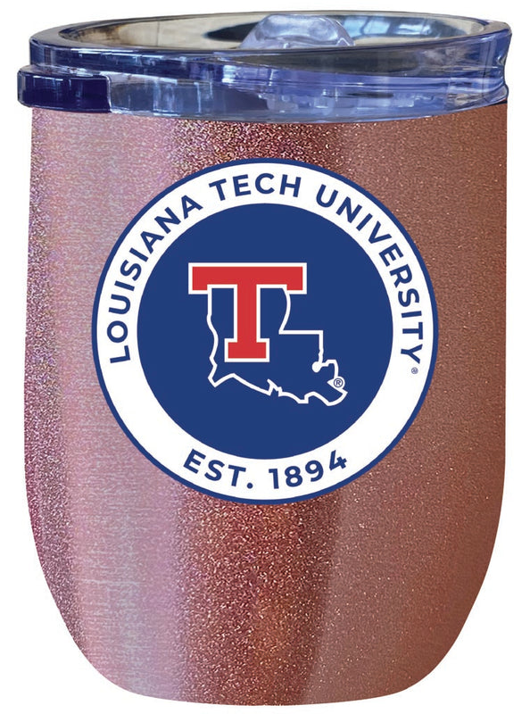 Louisiana Tech Bulldogs 12 oz Insulated Wine Stainless Steel Tumbler Rose Gold Officially Licensed Collegiate Product Rose Gold
