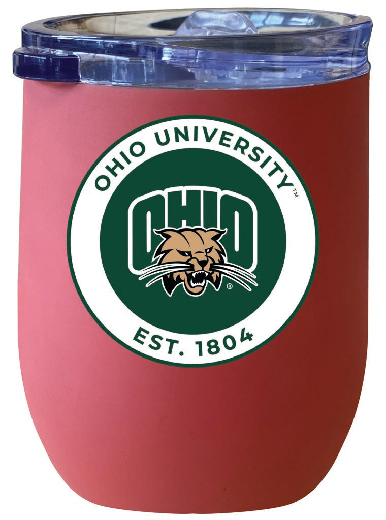 Ohio University 12 oz Insulated Wine Stainless Steel Tumbler Coral Officially Licensed Collegiate Product Coral