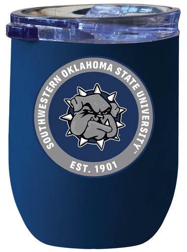 Southwestern Oklahoma State University 12 oz Insulated Wine Stainless Steel Tumbler Navy Officially Licensed Collegiate Product Navy