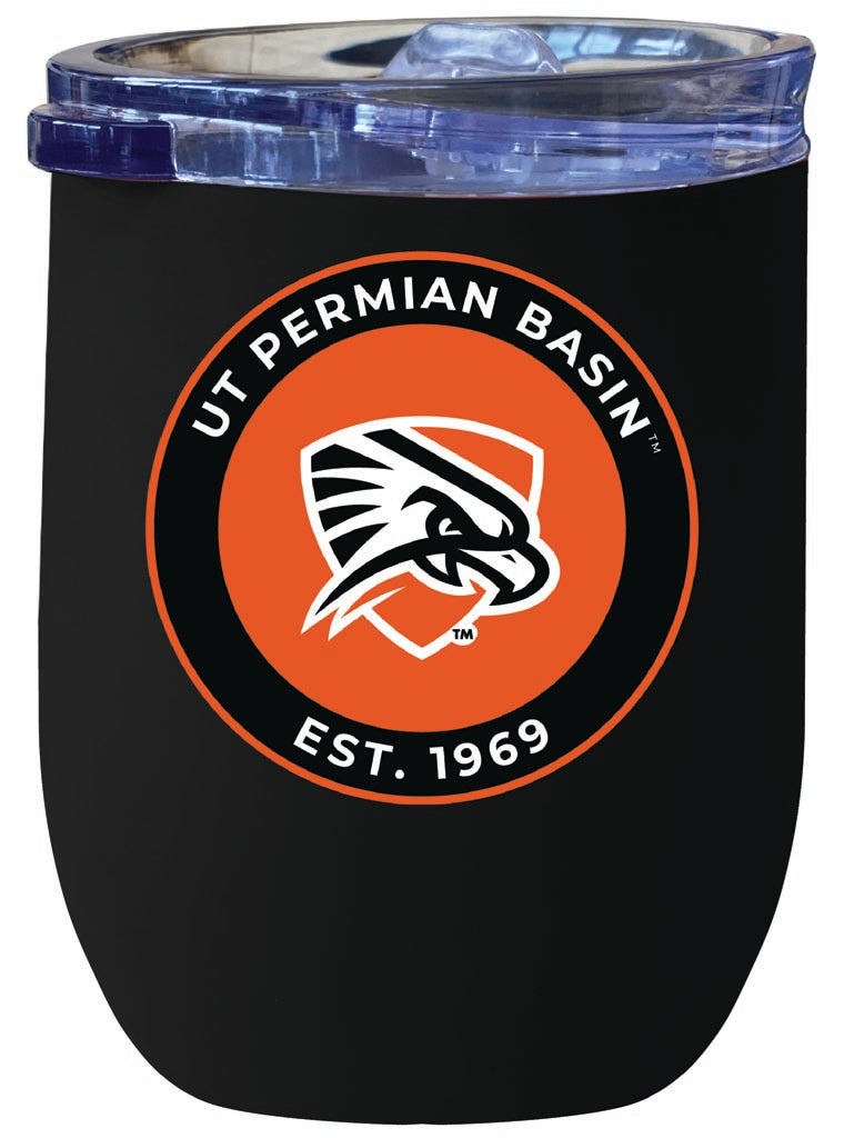 University of Texas of the Permian Basin 12 oz Insulated Wine Stainless Steel Tumbler Black Officially Licensed Collegiate Product Black