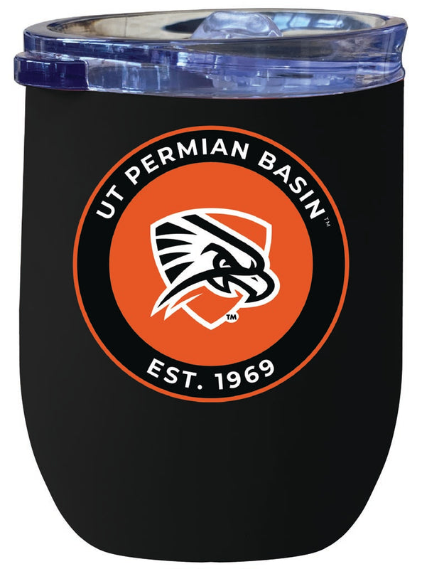 University of Texas of the Permian Basin 12 oz Insulated Wine Stainless Steel Tumbler Black Officially Licensed Collegiate Product Black