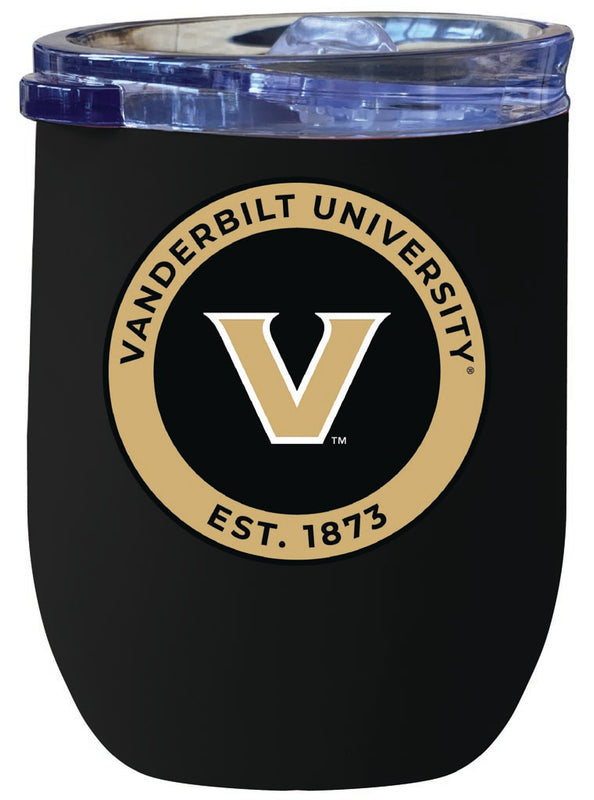 Vanderbilt University 12 oz Insulated Wine Stainless Steel Tumbler Black Officially Licensed Collegiate Product Black