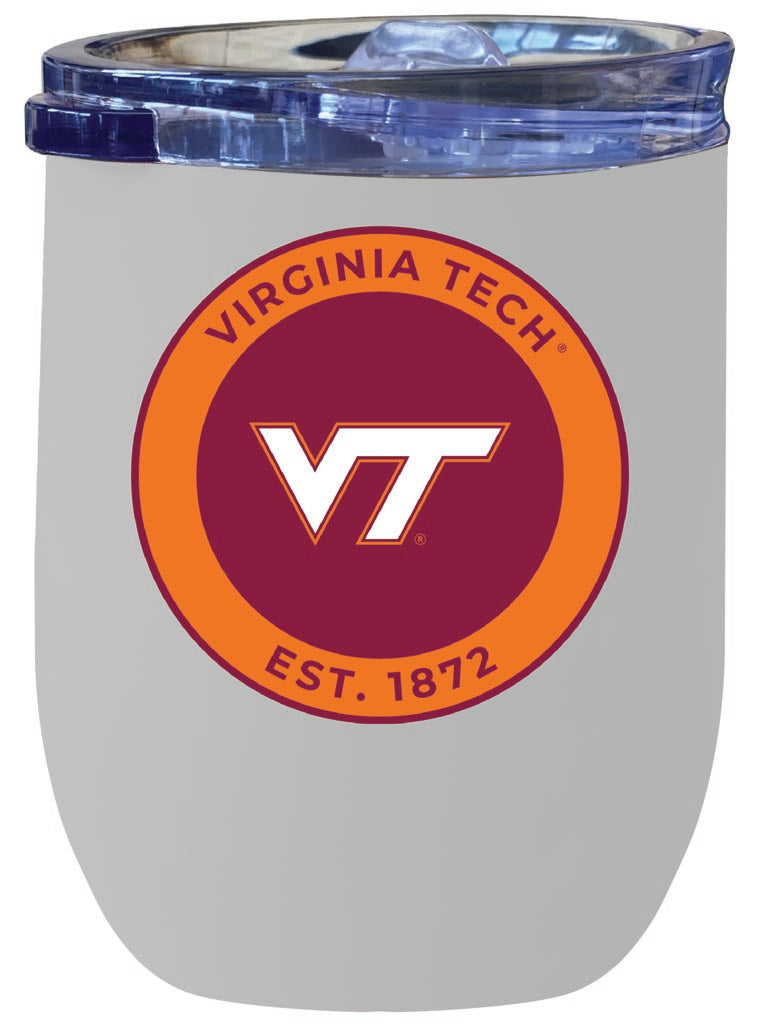 Virginia Tech Hokies 12 oz Insulated Wine Stainless Steel Tumbler White Officially Licensed Collegiate Product White