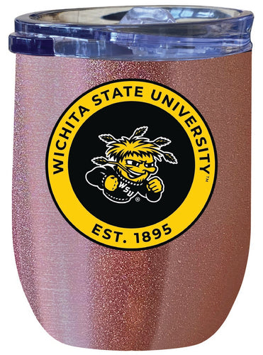Wichita State Shockers 12 oz Insulated Wine Stainless Steel Tumbler Rose Gold Officially Licensed Collegiate Product Rose Gold